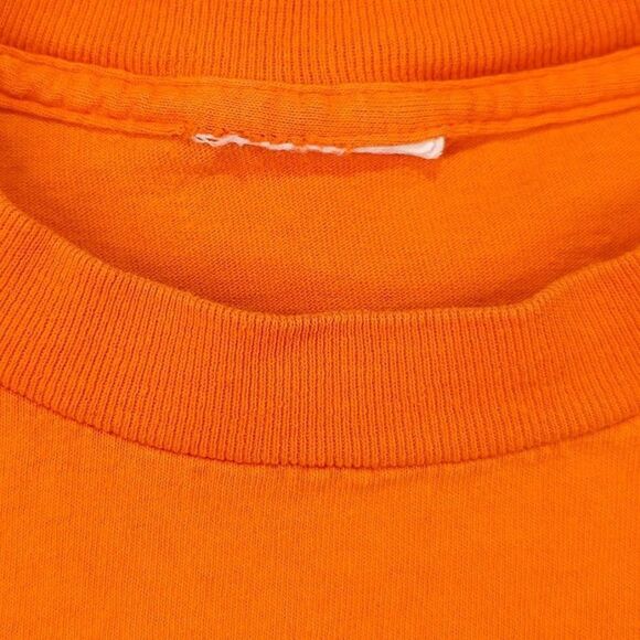 Vintage Halloween T Shirt Mens Size Large Orange 90s Black Cat Bats Spiderweb - Picture 7 of 8